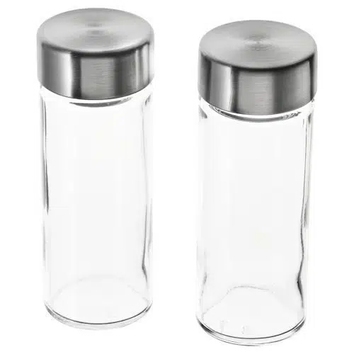oertfylld-spice-jar-glass-stainless-steel__0712291_pe728731_s5.jpg جا ادویه ایکیا ORTFYLLD ست ۲ تایی - Image 1